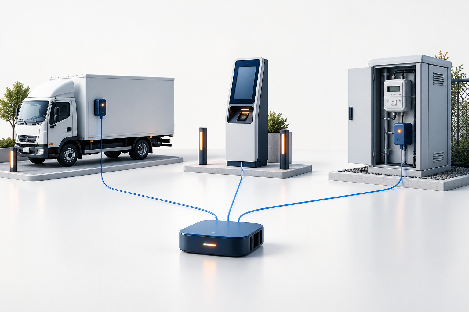 Illustrated Global IoT SIM applications: fleet, POS and smart meter backhaul